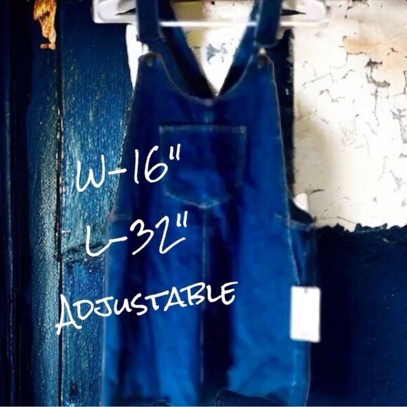 Forever 21 Dress NWT Denim Bibb Overall Frayed Hem Denim Mini Jeans Size Small - Picture 6 of 16